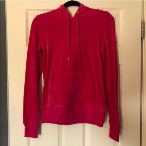 H&M Pink Velour Sweatshirt Drawstring Hoodie NEW